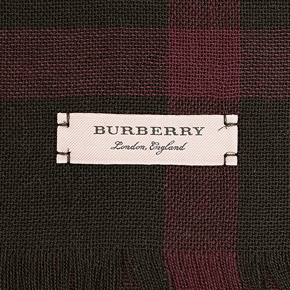 バーバリー  BURBERRY ストール カシミア混ストール ワインレッドチェック MU TONAL LTW CK 4000325 S:AARVP 6022B CLARET