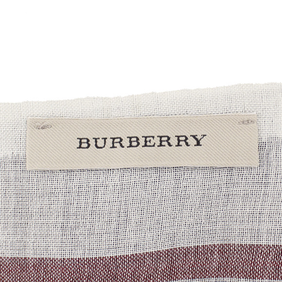 バーバリー  BURBERRY ストール シルク混ストールアイボリーチェック（グラデーション） MU OMB GAUZE GI CHK 3945739 1001B IVORY CHECK