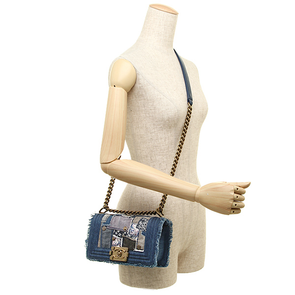 シャネル CHANEL バッグ ショルダーバッグ シャネル バッグ CHANEL A92866 Y10892 C2084 SMALL BOY CHAENL FLAP BAG ゴールド金具 デニム ショルダーバッグ DENIM 