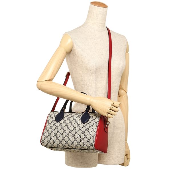グッチ ハンドバッグ レディース GUCCI 409529 KLQIG 4096 ベージュ レッド ネイビー 