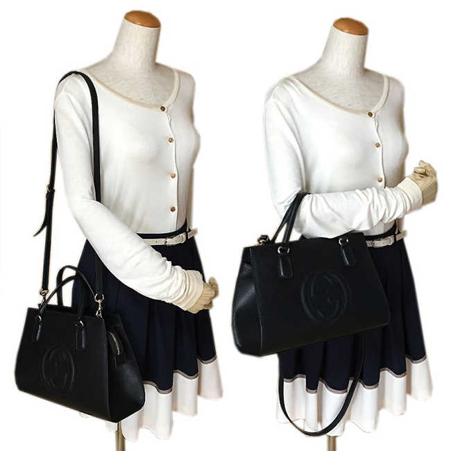 グッチ GUCCI 2WAY ハンドバッグ レディース ソーホー SOHO レザー ブラック A4サイズ 収納可能 431571 CAO0G 1000