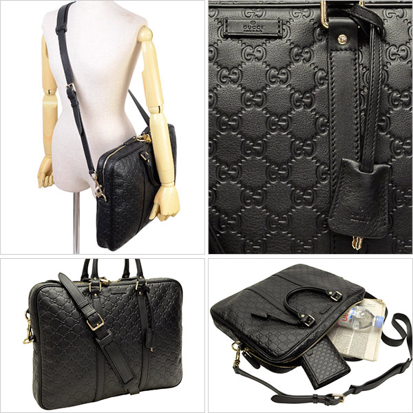 GUCCI 2Wayブリーフケース/ビジネスバッグ メンズ ブラック 208463bnx1g1000
