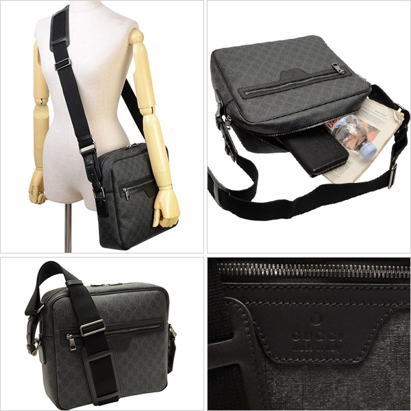 グッチ GUCCI 斜めがけショルダーバッグ メンズ グレー/ブラック 368552khn7r1078 