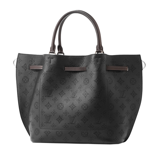 ルイヴィトン LOUISVUITTON ジロラッタ M54402バッグ マヒナ 黒 モノグラム パンチング バイカラー エレガント