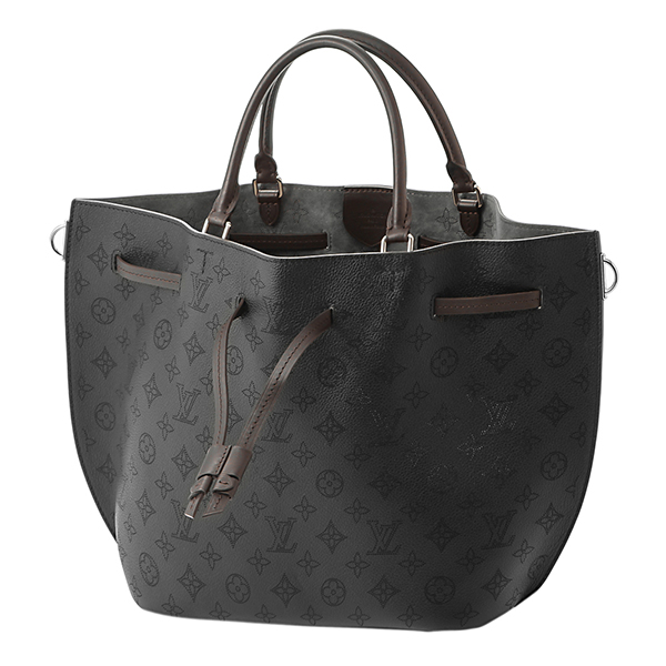 ルイヴィトン LOUISVUITTON ジロラッタ M54402バッグ マヒナ 黒 モノグラム パンチング バイカラー エレガント