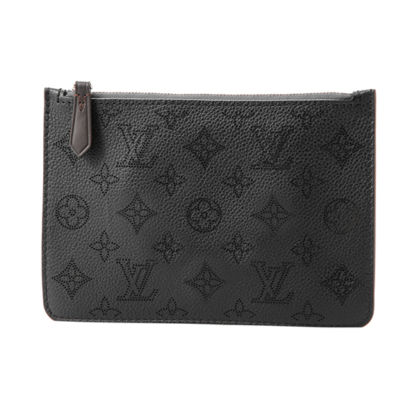 ルイヴィトン LOUISVUITTON ジロラッタ M54402バッグ マヒナ 黒 モノグラム パンチング バイカラー エレガント
