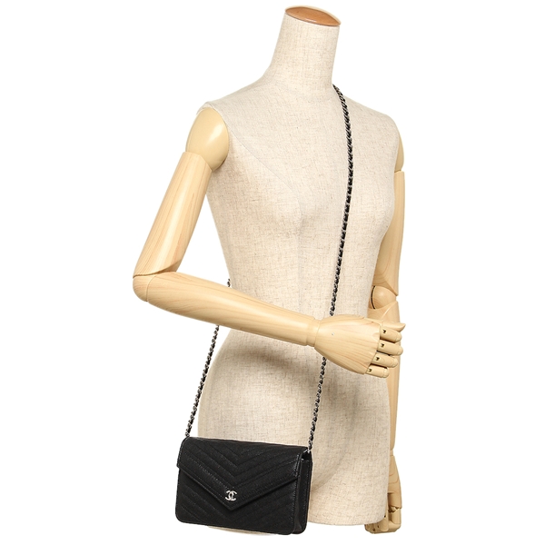シャネル ショルダーバッグ レディース CHANEL A84350 Y33119 94305 ブラック シルバー 