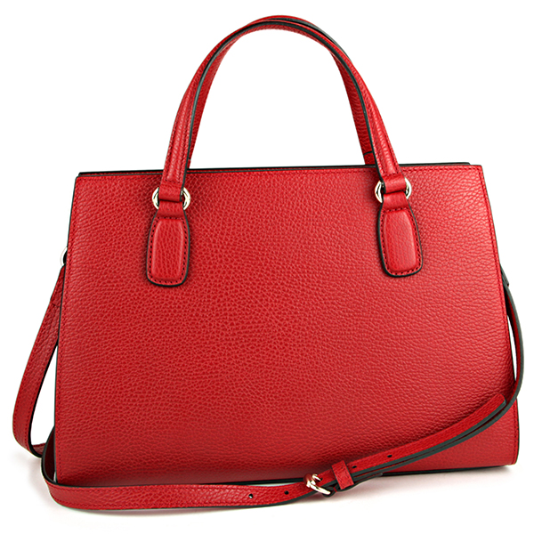 グッチ ハンドバッグ GUCCI 431571 CAO0G 6433 バッグ ソーホー SOHO トップハンドル レディース HIBISCUS RED ハイビスカスレッド 赤 インターロッキングG エンボス 2WAY フェミニン エレガント