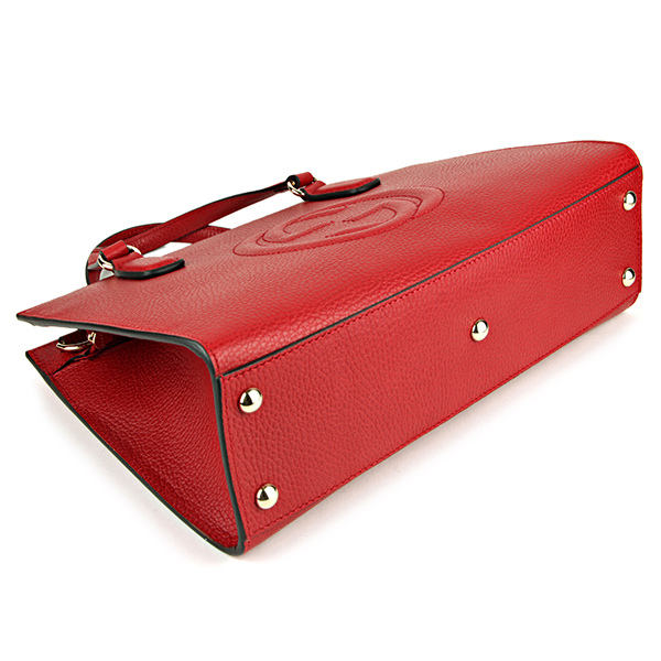 グッチ ハンドバッグ GUCCI 431571 CAO0G 6433 バッグ ソーホー SOHO トップハンドル レディース HIBISCUS RED ハイビスカスレッド 赤 インターロッキングG エンボス 2WAY フェミニン エレガント