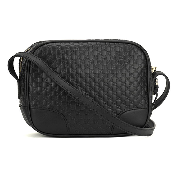 グッチ ショルダーバッグ GUCCI 449413 BMJ1G 1000 マイクロ グッチシマ レディース BLACK ブラック 黒 GG 型押し クロスボディ 上品 カジュアル