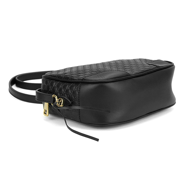 グッチ ショルダーバッグ GUCCI 449413 BMJ1G 1000 マイクロ グッチシマ レディース BLACK ブラック 黒 GG 型押し クロスボディ 上品 カジュアル