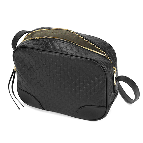 グッチ ショルダーバッグ GUCCI 449413 BMJ1G 1000 マイクロ グッチシマ レディース BLACK ブラック 黒 GG 型押し クロスボディ 上品 カジュアル