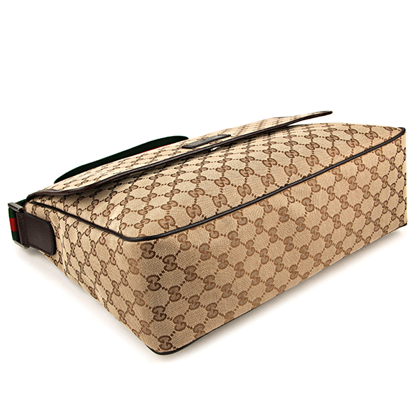 グッチ ショルダーバッグ GUCCI 233052 F4F5R 9791 バッグ GGキャンバス ユニセックス ベージュ/ダークブラウン GGパターン ロゴ ウェビング メンズ エレガント