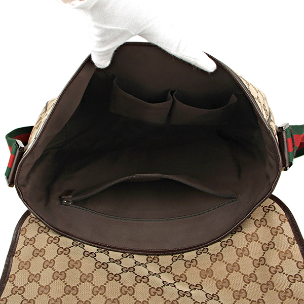 グッチ ショルダーバッグ GUCCI 233052 F4F5R 9791 バッグ GGキャンバス ユニセックス ベージュ/ダークブラウン GGパターン ロゴ ウェビング メンズ エレガント