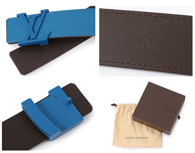 ルイヴィトン  LouisVuitton M6089S レザー ベルト ICEBLUE