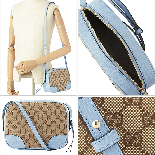 グッチ GUCCI 斜めがけショルダーバッグ レディース カーキ/ライトブルー 449413ky9lg8611 