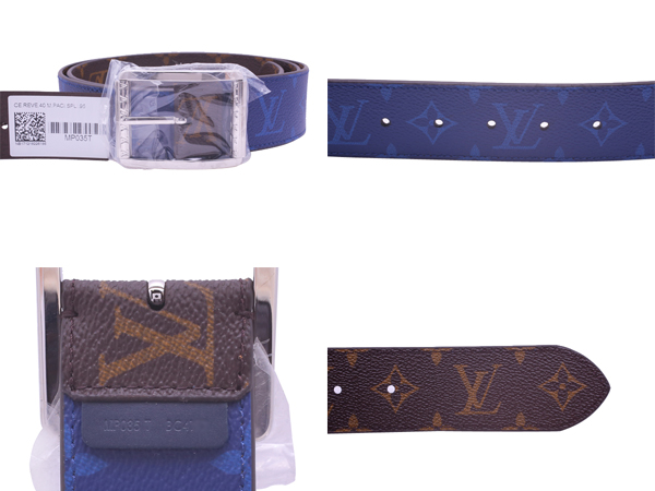 LOUIS VUITTON 　サンチュール・リヴェルソ40MM　ベルト　リバーシブル　95cm　MP035T
