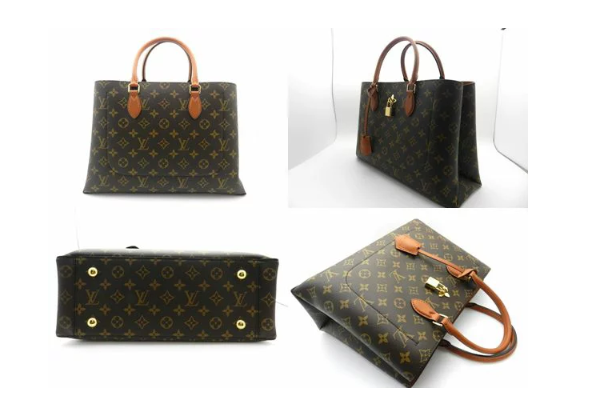 LOUIS VUITTON フラワー トート M43770 モノグラム レザー 2WAY ショルダーバッグ ハンドバッグ レディース