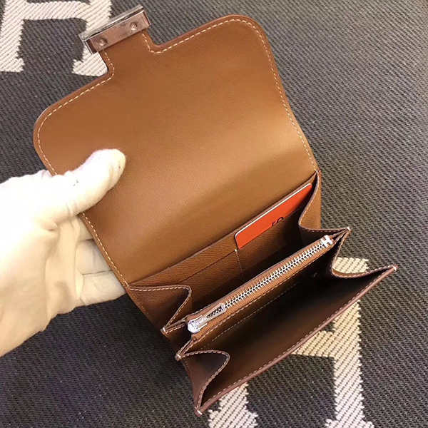 エルメス コンスタンス コンパクト ミニ ヴォーエプソン 二つ折り財布 he-co-0098