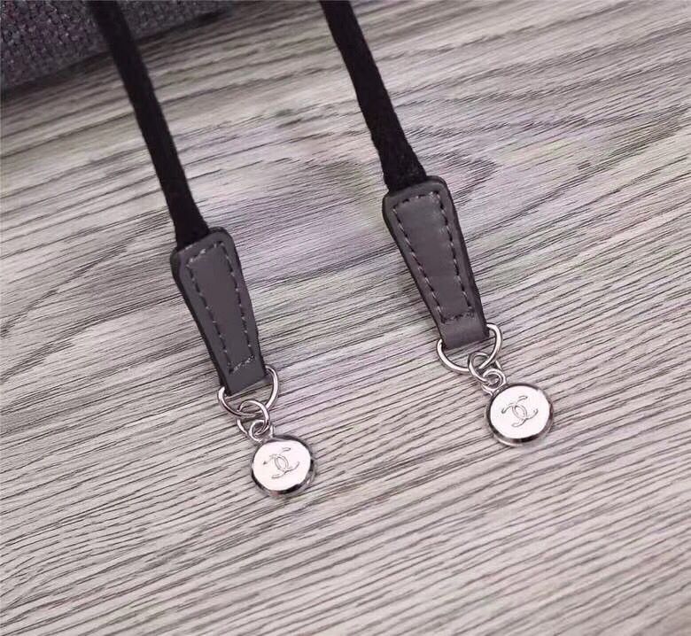 CHANEL シャネル ドーヴィル バックパック リュックサック チャコールグレーX黒 キャンバスXスパンコール A93787