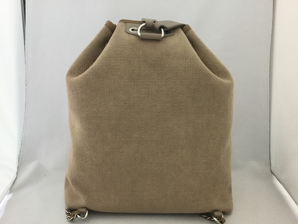 CHANEL シャネル ドーヴィル A93787 キャンパス×レザー ベージュ リュック　バックパック　ベージュ