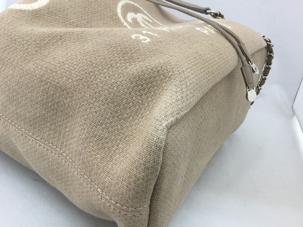 CHANEL シャネル ドーヴィル A93787 キャンパス×レザー ベージュ リュック　バックパック　ベージュ