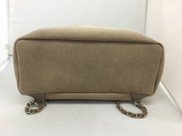 CHANEL シャネル ドーヴィル A93787 キャンパス×レザー ベージュ リュック　バックパック　ベージュ
