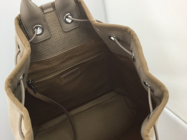 CHANEL シャネル ドーヴィル A93787 キャンパス×レザー ベージュ リュック　バックパック　ベージュ