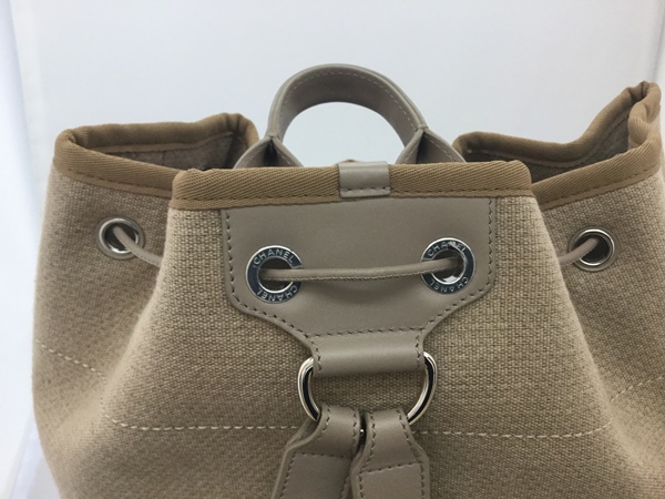 CHANEL シャネル ドーヴィル A93787 キャンパス×レザー ベージュ リュック　バックパック　ベージュ