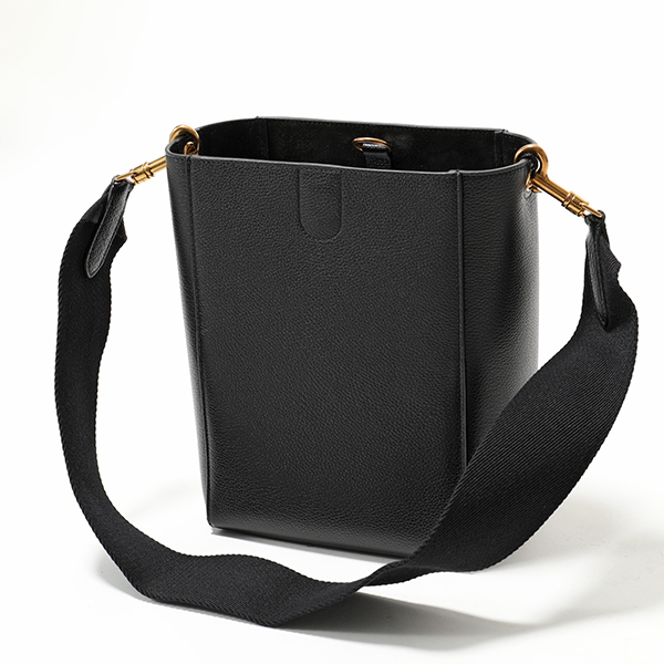 CELINE 189303AH4.38NO SMALL SEAU SANGLE サングル バケット スモール レザー ショルダー トートバッグ Black レディース 