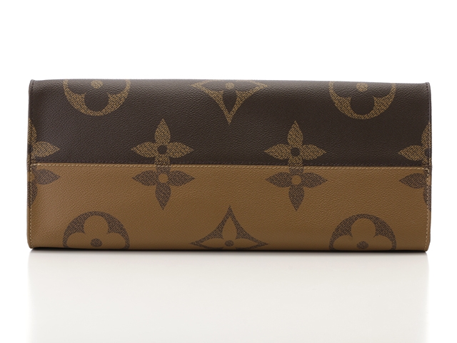LOUIS VUITTON オンザゴーGM ジャイアントモノグラム トートバッグ PVC レザー 茶 2WAY M44576