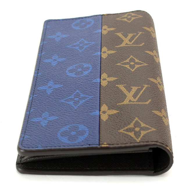 LOUIS VUITTON モノグラム スプリット ポルトフォイユ ブラザ 二つ折り 長財布 ブルー ブラウン M63026