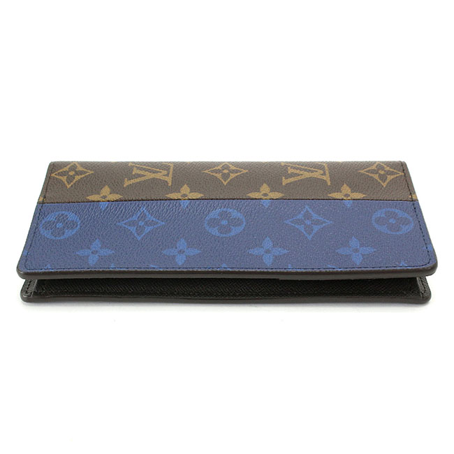 LOUIS VUITTON モノグラム スプリット ポルトフォイユ ブラザ 二つ折り 長財布 ブルー ブラウン M63026