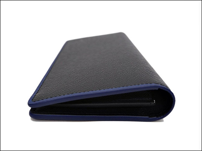 ルイヴィトン LOUIS VUITTON ポルトフォイユブラザ 二つ折り長財布 ブルーxブラック M30558 タイガ メンズ ブルーライン
