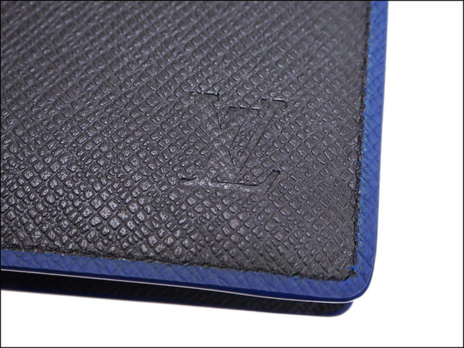 ルイヴィトン LOUIS VUITTON ポルトフォイユブラザ 二つ折り長財布 ブルーxブラック M30558 タイガ メンズ ブルーライン