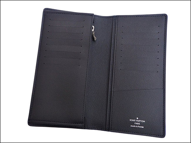 ルイヴィトン LOUIS VUITTON ポルトフォイユブラザ 二つ折り長財布 ブルーxブラック M30558 タイガ メンズ ブルーライン