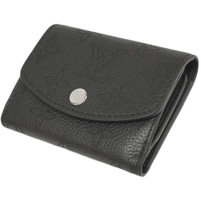 ルイヴィトン財布 M67498 LOUIS VUITTON ヴィトン マヒナ LV 三つ折り財布 小銭入れ付き ポルトフォイユ・イリス XS ノワール