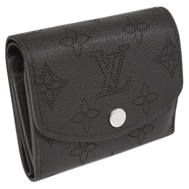 ルイヴィトン財布 M67498 LOUIS VUITTON ヴィトン マヒナ LV 三つ折り財布 小銭入れ付き ポルトフォイユ・イリス XS ノワール