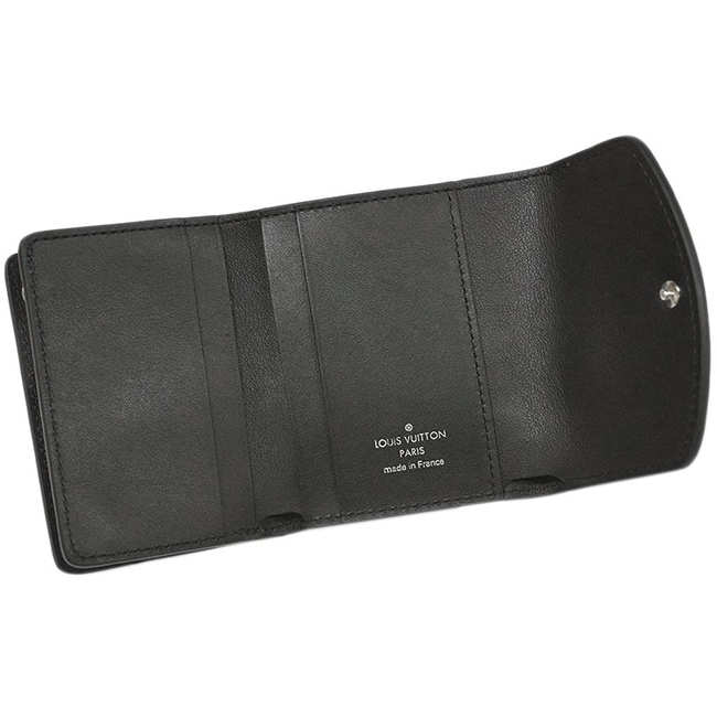 ルイヴィトン財布 M67498 LOUIS VUITTON ヴィトン マヒナ LV 三つ折り財布 小銭入れ付き ポルトフォイユ・イリス XS ノワール