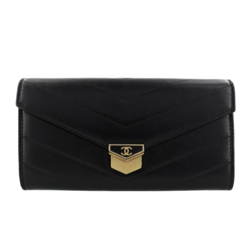 シャネル レディース CHANEL 二つ折り財布 CHANEL A81225 Y33278 94305 ブラック 長財布
