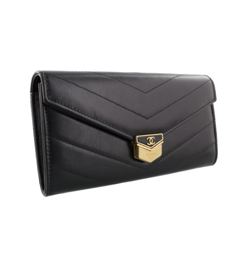 シャネル レディース CHANEL 二つ折り財布 CHANEL A81225 Y33278 94305 ブラック 長財布
