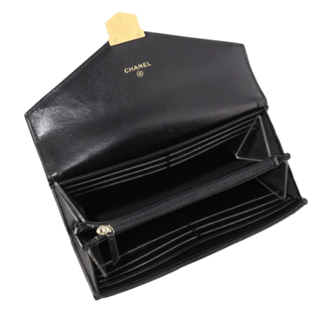 シャネル レディース CHANEL 二つ折り財布 CHANEL A81225 Y33278 94305 ブラック 長財布
