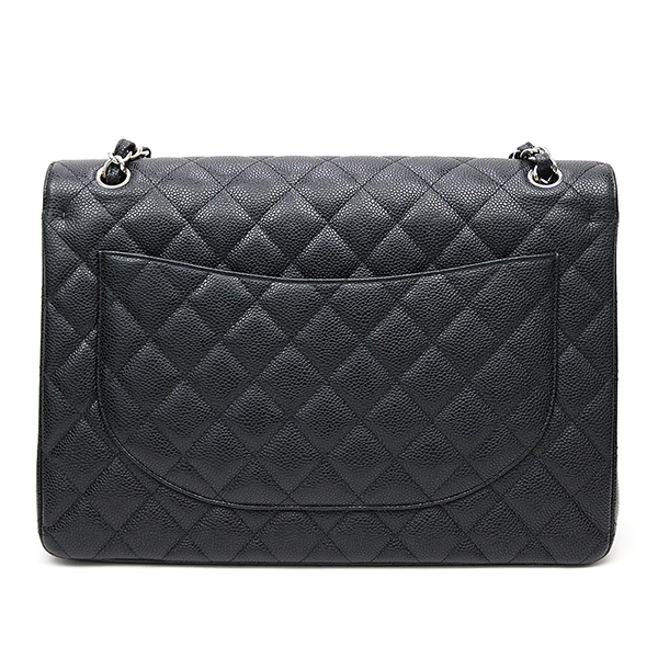 シャネル CHANEL マトラッセ34 クラシック マキシ フラップバッグ ブラック キャビアスキン Wチェーンショルダーバッグ チェーンバッグ ココマーク ダブルフラップ ニ重蓋 ラージ A58601