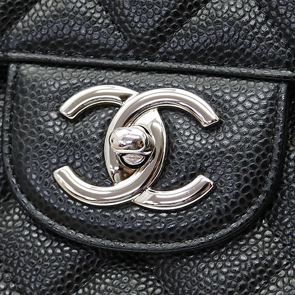 シャネル CHANEL マトラッセ34 クラシック マキシ フラップバッグ ブラック キャビアスキン Wチェーンショルダーバッグ チェーンバッグ ココマーク ダブルフラップ ニ重蓋 ラージ A58601