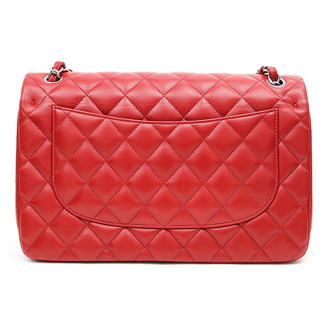 シャネル CHANEL マトラッセ30 クラシック ラージ フラップバッグ レッド ラムスキン 定番 Wチェーンショルダー ココマーク ダブルフラップ 現行型 ニ重蓋 A58600