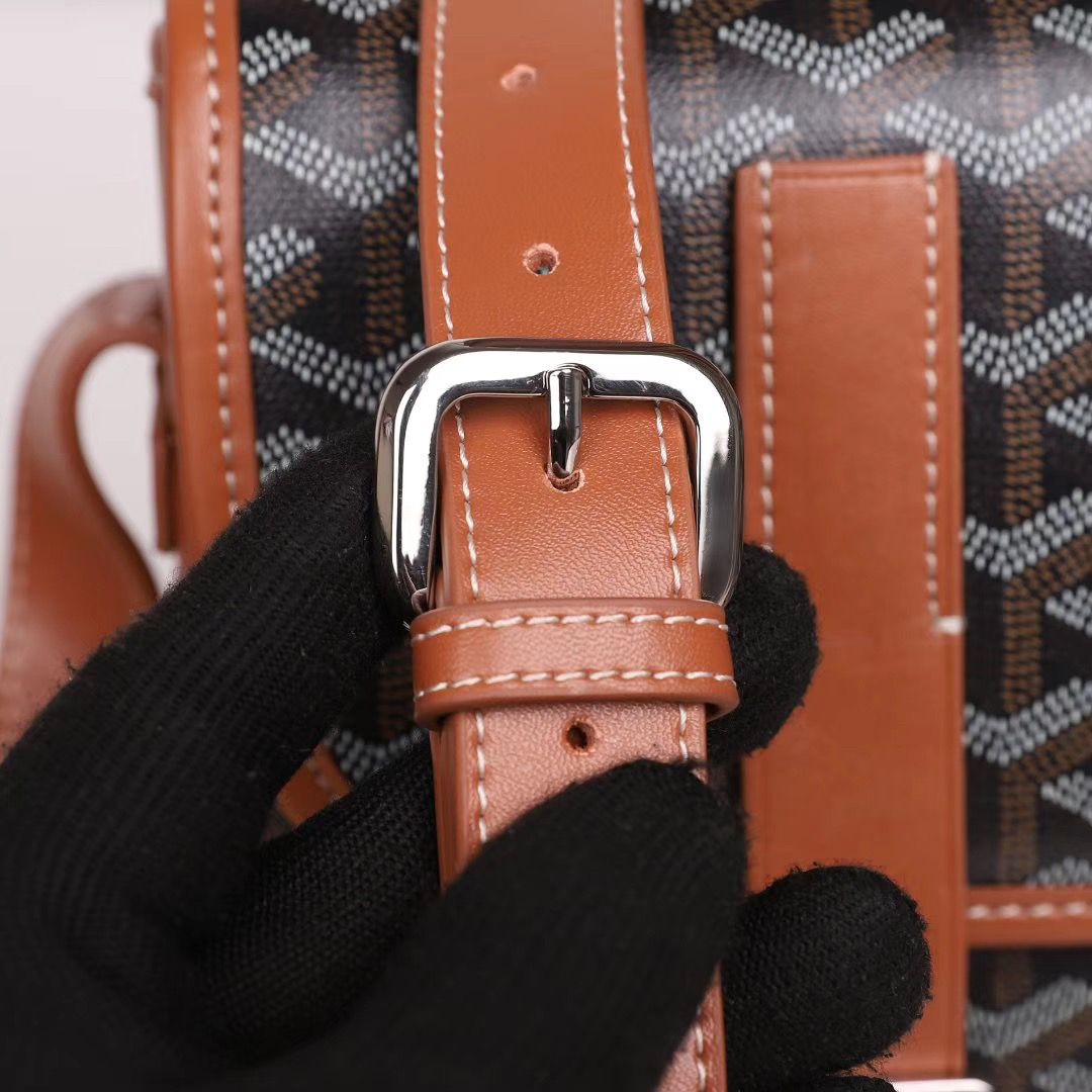 GOYARD ベルヴェデール ユニセックス ショルダーバッグ ブラック/ブラウン×シルバー金具 Goyard2020011