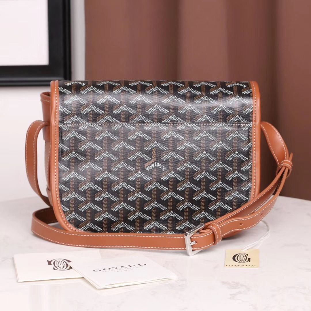 ゴヤール ベルヴェデール ユニセックス ショルダーバッグ ブラック/ブラウン×シルバー金具 Goyard2020012