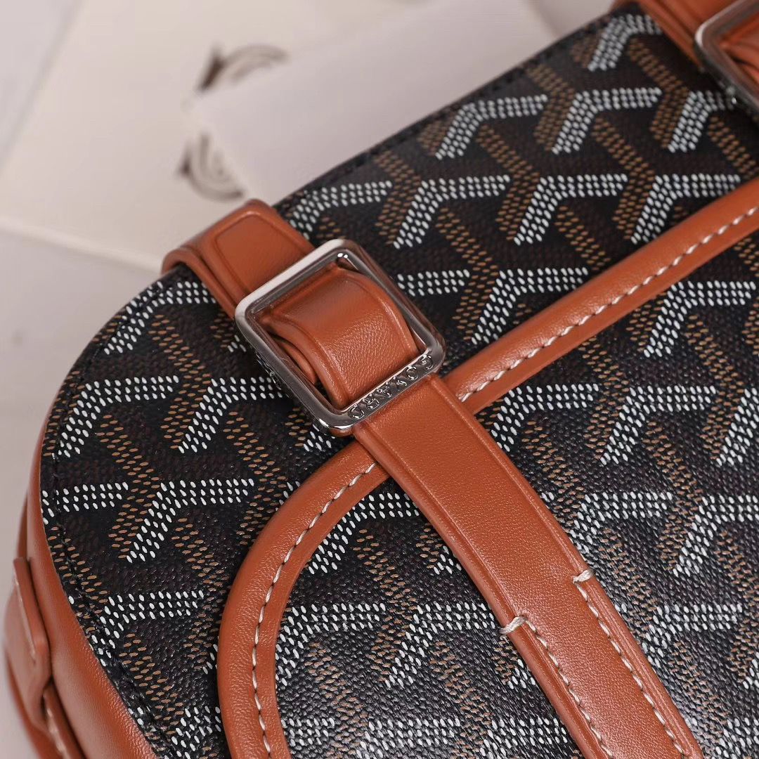 ゴヤール ベルヴェデール ユニセックス ショルダーバッグ ブラック/ブラウン×シルバー金具 Goyard2020012