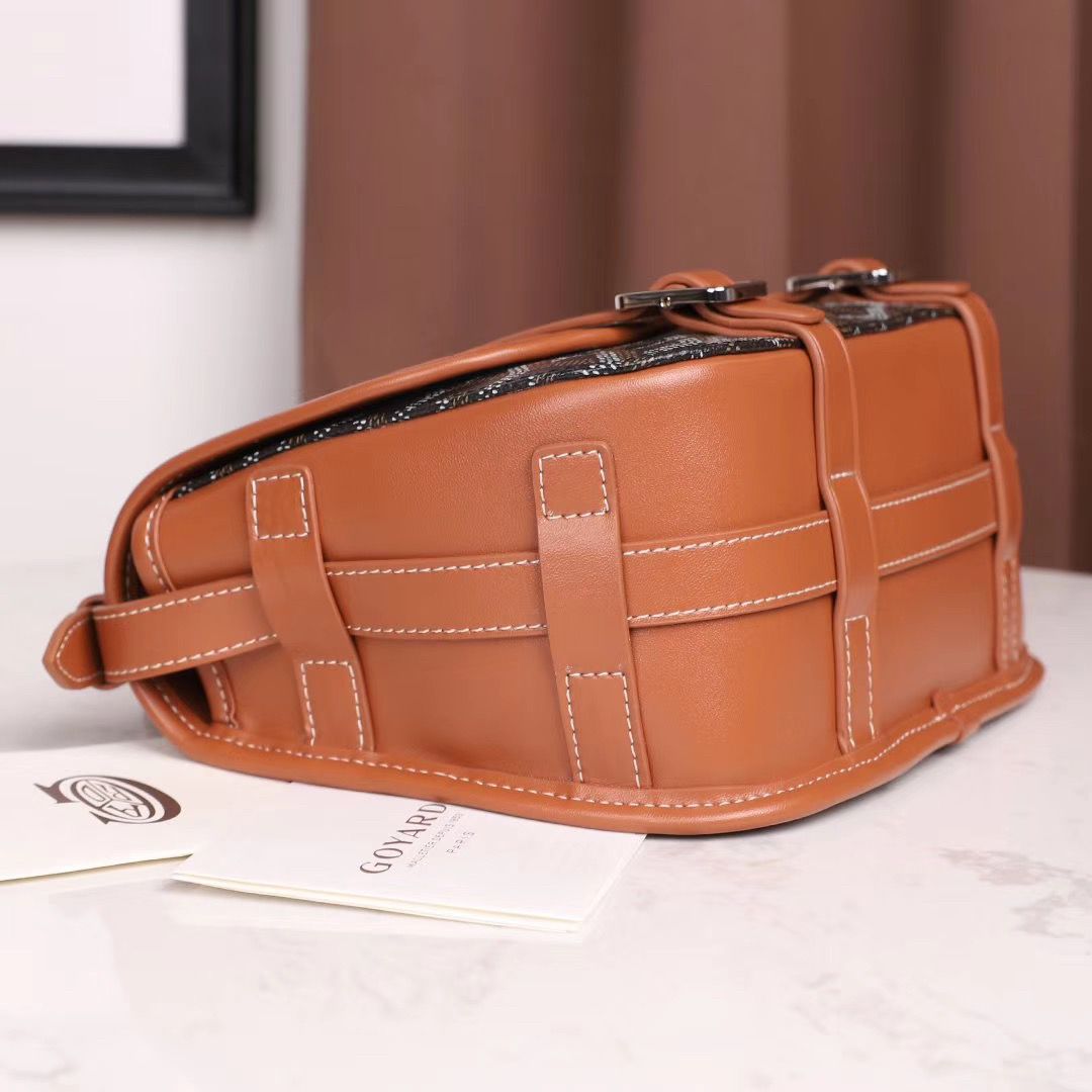 ゴヤール ベルヴェデール ユニセックス ショルダーバッグ ブラック/ブラウン×シルバー金具 Goyard2020012