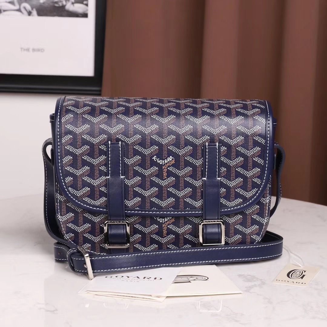 GOYARD ベルヴェデール ユニセックス ショルダーバッグ ネイビー×シルバー金具 Goyard2020014